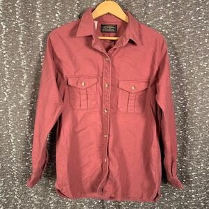 Eddie Bauer‎ Black Label Chamois Shirt Rose Pink Cotton Button Down Utility Med